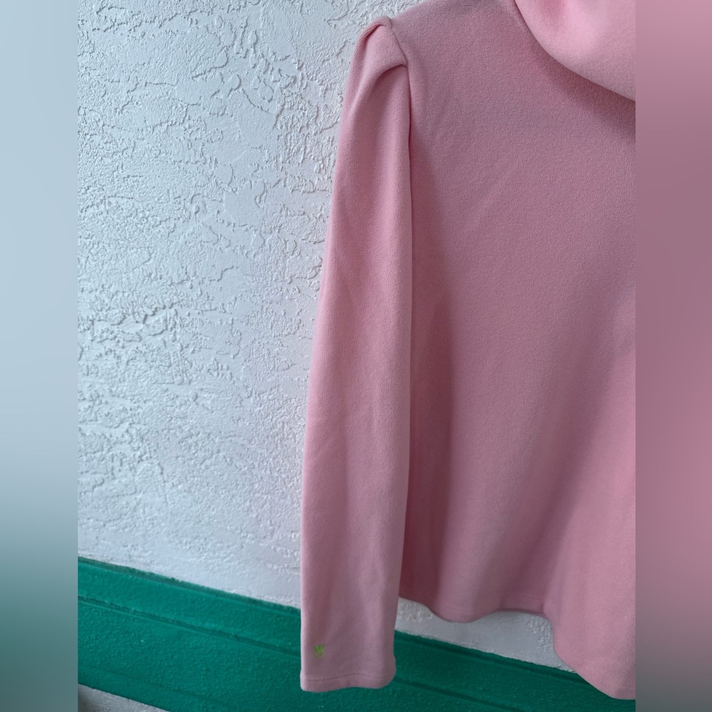 Dudley Stephens Turtleneck Palmer Puff Sleeve Terry Fleece Pink XL (14-16) NWT - Picture 4 of 9